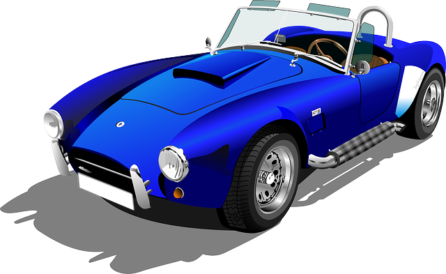 Illustrationsbild, Blauer Sportwagen