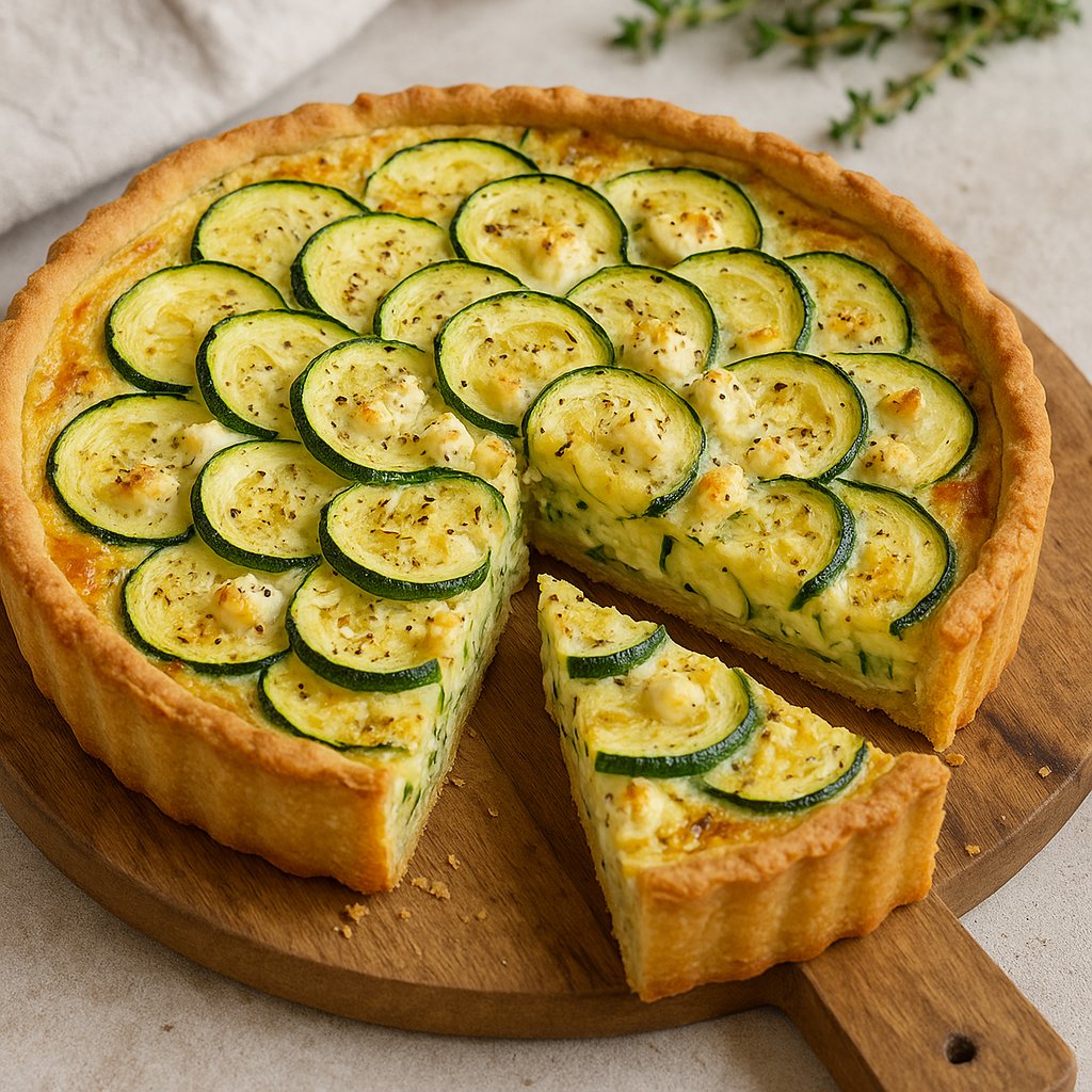 zucchini schafskaese quiche